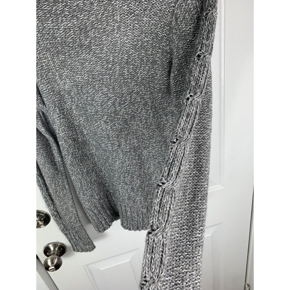 St Johns Bay womens Cable Knit Button-Up Cardigan size PS Grey Acrylic - Picture 5 of 7